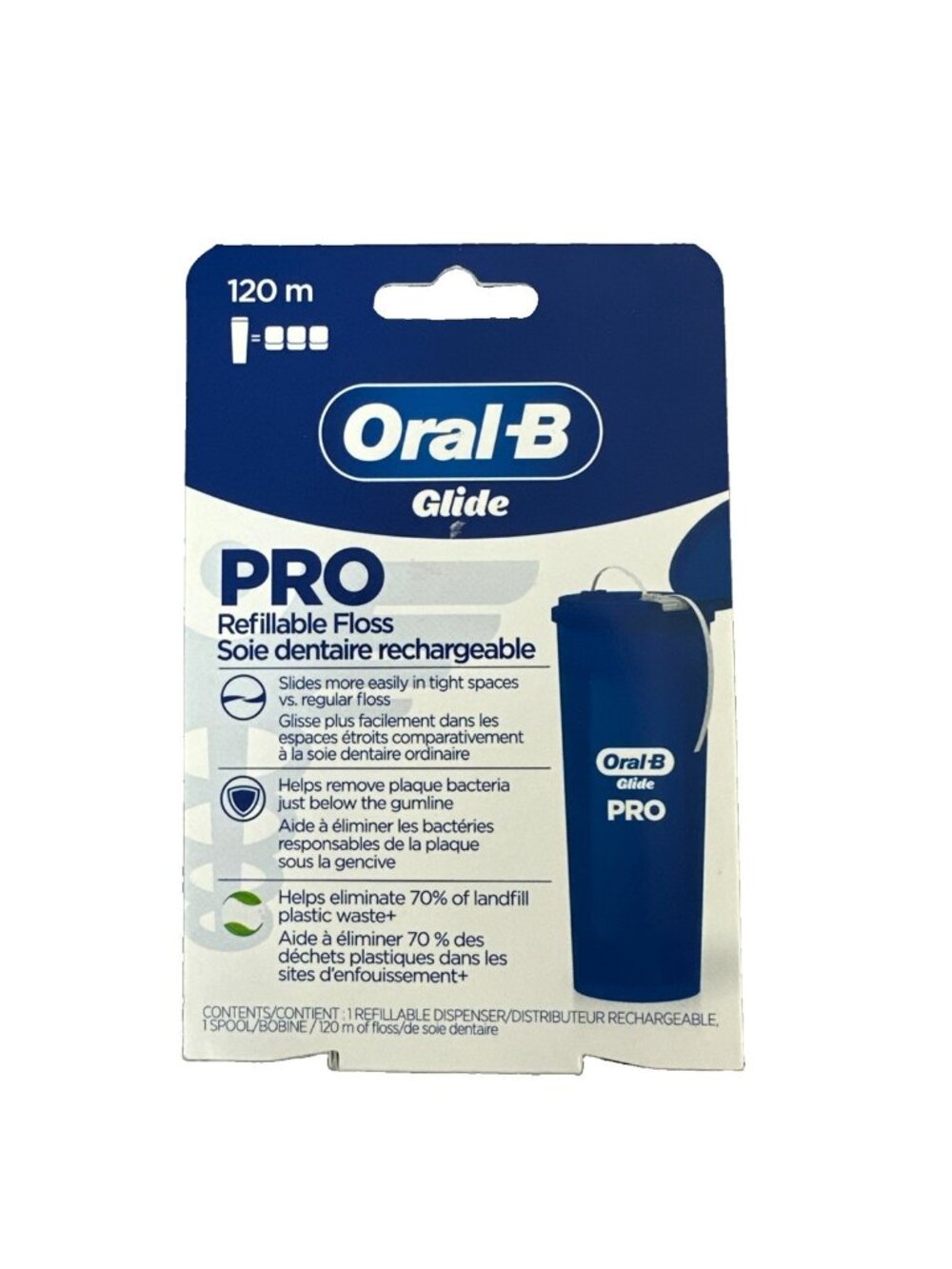 Oral-B Glide PRO Refillable Dental Floss Dispenser, 120m Spool